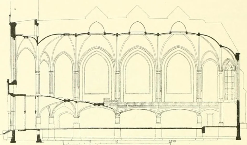 An illustration from Der Kirchenbau des Protestantismus von der Reformation bis zur Gegenwart, hrsg. von der Vereinigung Berliner Architekten, 1893, leaf 316