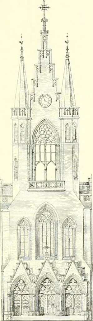 An illustration from Der Kirchenbau des Protestantismus von der Reformation bis zur Gegenwart, hrsg. von der Vereinigung Berliner Architekten, 1893, leaf 317