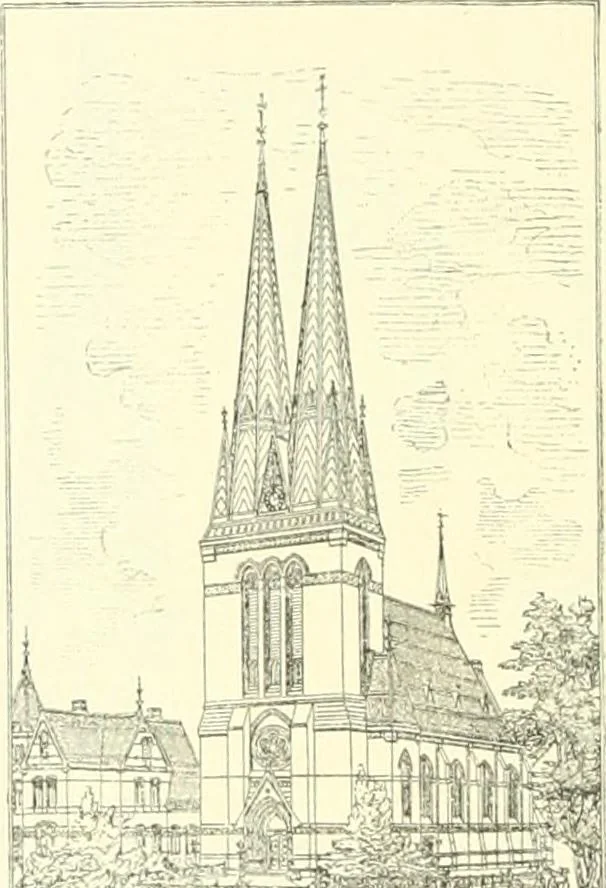 An illustration from Der Kirchenbau des Protestantismus von der Reformation bis zur Gegenwart, hrsg. von der Vereinigung Berliner Architekten, 1893, leaf 320