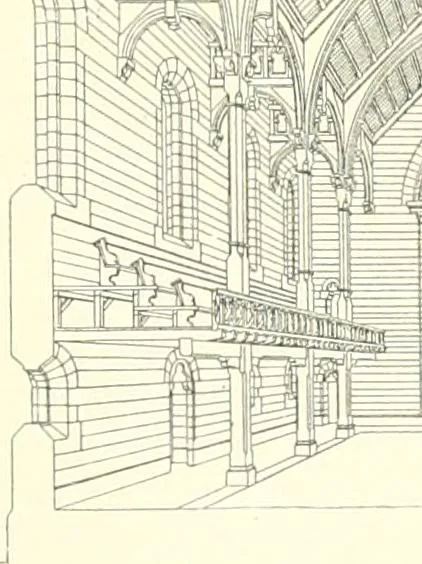 An illustration from Der Kirchenbau des Protestantismus von der Reformation bis zur Gegenwart, hrsg. von der Vereinigung Berliner Architekten, 1893, leaf 327