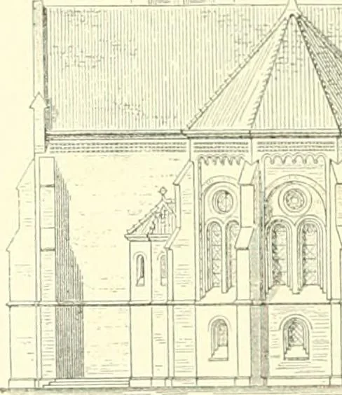 An illustration from Der Kirchenbau des Protestantismus von der Reformation bis zur Gegenwart, hrsg. von der Vereinigung Berliner Architekten, 1893, leaf 344