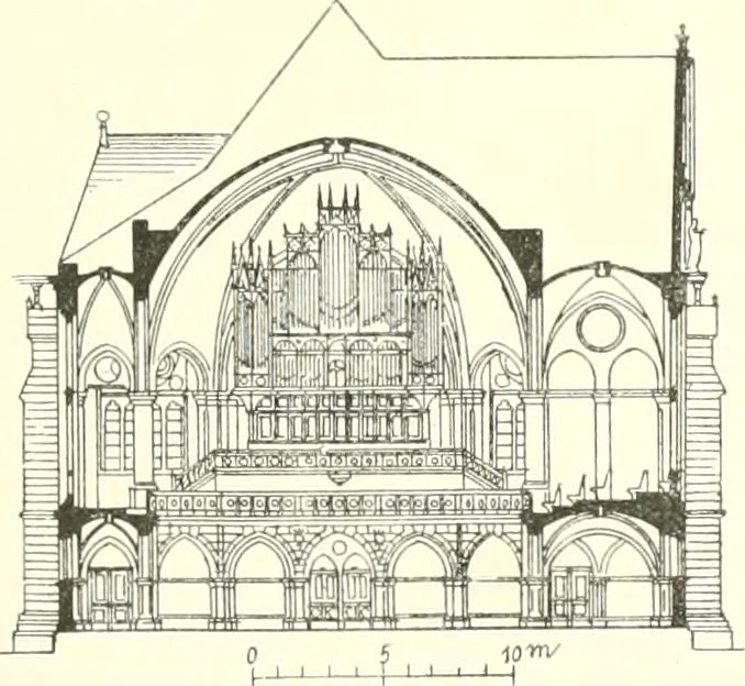 An illustration from Der Kirchenbau des Protestantismus von der Reformation bis zur Gegenwart, hrsg. von der Vereinigung Berliner Architekten, 1893, leaf 365