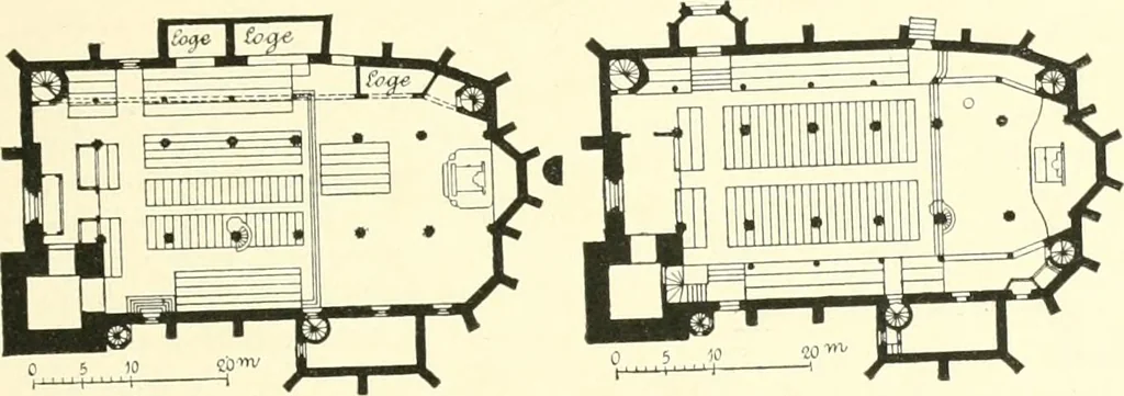 An illustration from Der Kirchenbau des Protestantismus von der Reformation bis zur Gegenwart, hrsg. von der Vereinigung Berliner Architekten, 1893, leaf 37