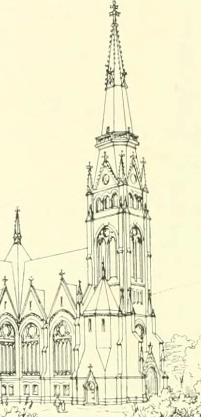 An illustration from Der Kirchenbau des Protestantismus von der Reformation bis zur Gegenwart, hrsg. von der Vereinigung Berliner Architekten, 1893, leaf 376