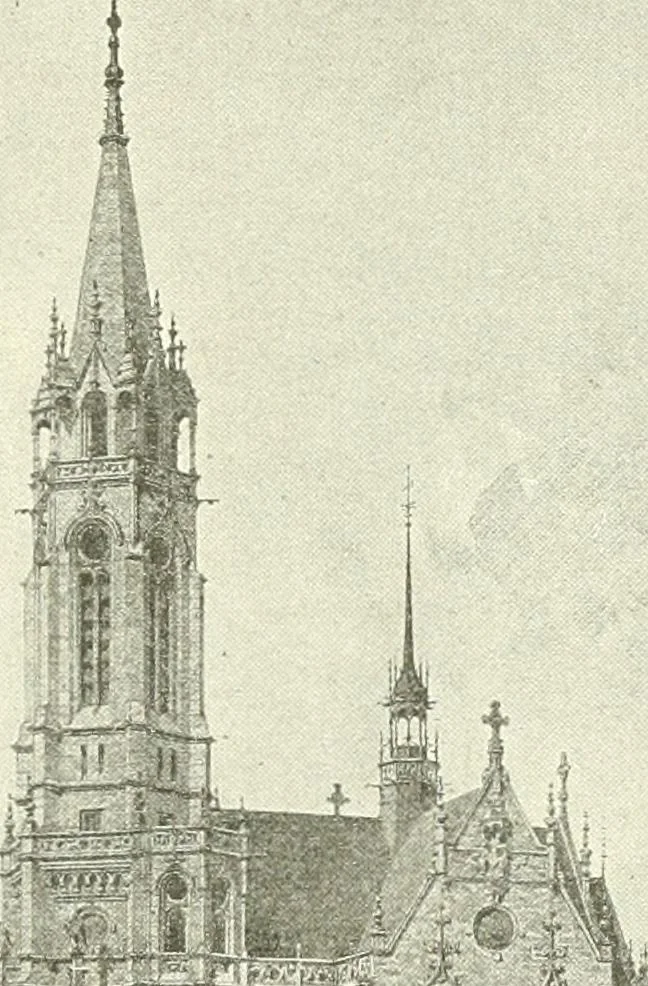 An illustration from Der Kirchenbau des Protestantismus von der Reformation bis zur Gegenwart, hrsg. von der Vereinigung Berliner Architekten, 1893, leaf 387