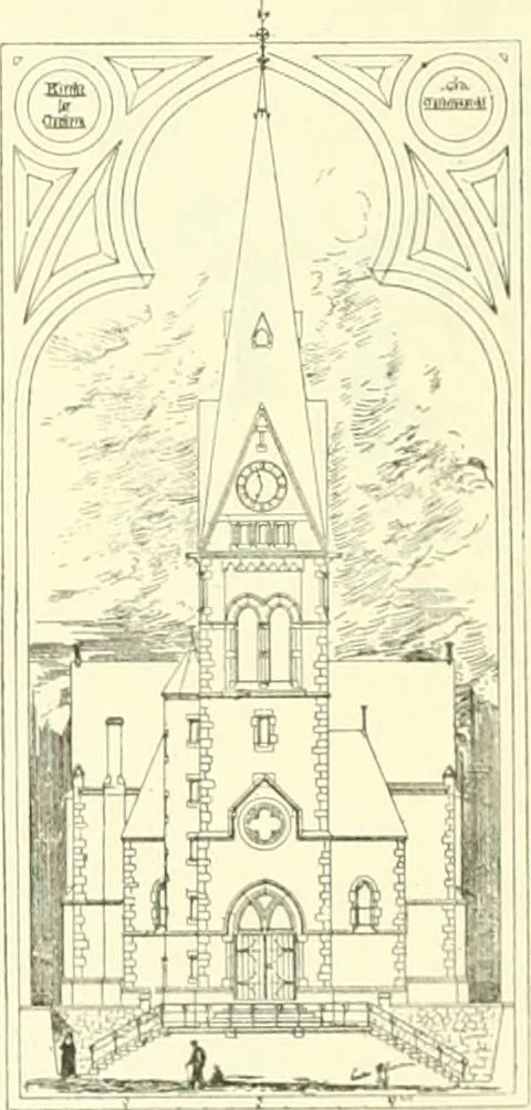 An illustration from Der Kirchenbau des Protestantismus von der Reformation bis zur Gegenwart, hrsg. von der Vereinigung Berliner Architekten, 1893, leaf 406