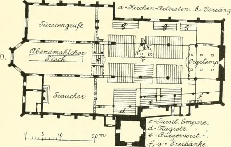 An illustration from Der Kirchenbau des Protestantismus von der Reformation bis zur Gegenwart, hrsg. von der Vereinigung Berliner Architekten, 1893, leaf 41