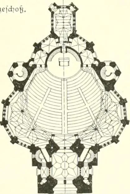 An illustration from Der Kirchenbau des Protestantismus von der Reformation bis zur Gegenwart, hrsg. von der Vereinigung Berliner Architekten, 1893, leaf 419