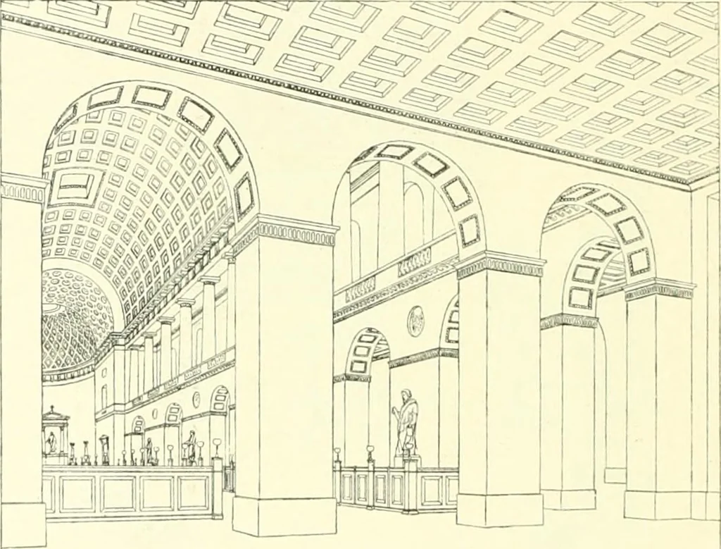An illustration from Der Kirchenbau des Protestantismus von der Reformation bis zur Gegenwart, hrsg. von der Vereinigung Berliner Architekten, 1893, leaf 432