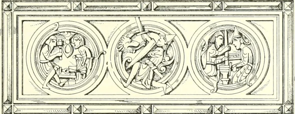 An illustration from Der Kirchenbau des Protestantismus von der Reformation bis zur Gegenwart, hrsg. von der Vereinigung Berliner Architekten, 1893, leaf 437