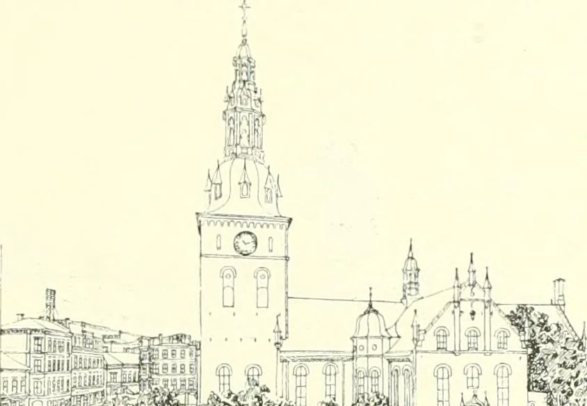 An illustration from Der Kirchenbau des Protestantismus von der Reformation bis zur Gegenwart, hrsg. von der Vereinigung Berliner Architekten, 1893, leaf 439