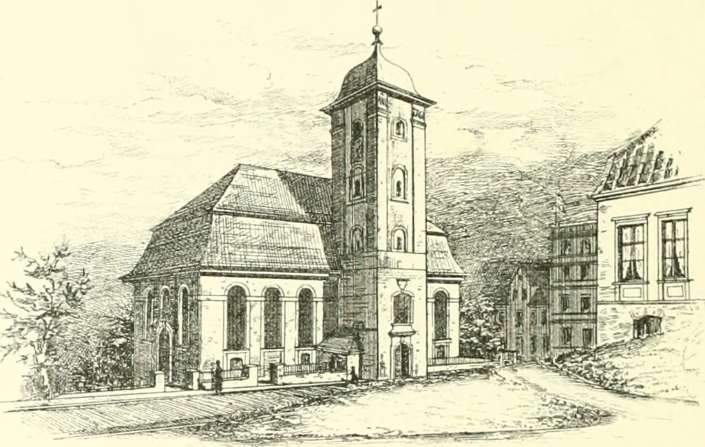 An illustration from Der Kirchenbau des Protestantismus von der Reformation bis zur Gegenwart, hrsg. von der Vereinigung Berliner Architekten, 1893, leaf 440