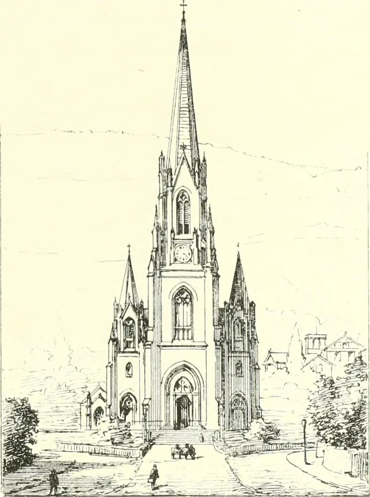 An illustration from Der Kirchenbau des Protestantismus von der Reformation bis zur Gegenwart, hrsg. von der Vereinigung Berliner Architekten, 1893, leaf 443