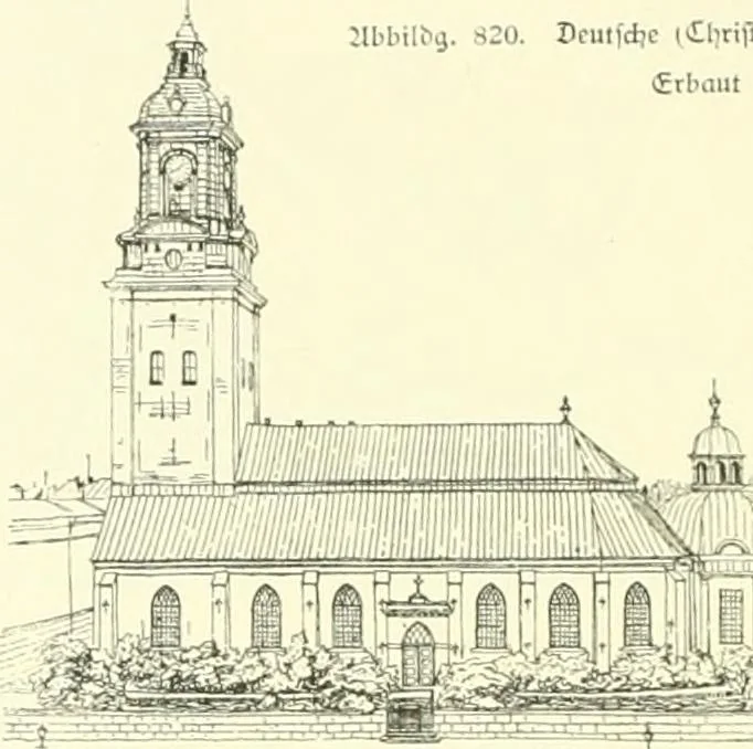 An illustration from Der Kirchenbau des Protestantismus von der Reformation bis zur Gegenwart, hrsg. von der Vereinigung Berliner Architekten, 1893, leaf 456