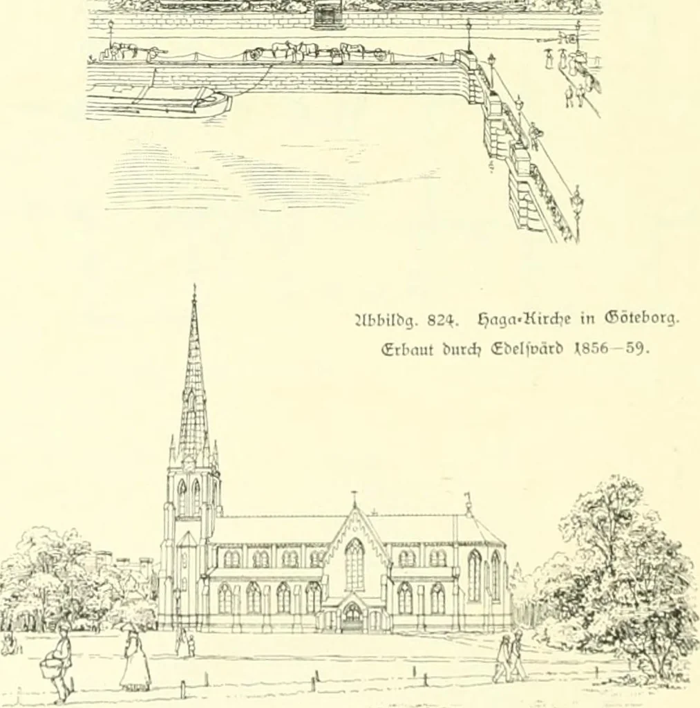 An illustration from Der Kirchenbau des Protestantismus von der Reformation bis zur Gegenwart, hrsg. von der Vereinigung Berliner Architekten, 1893, leaf 456