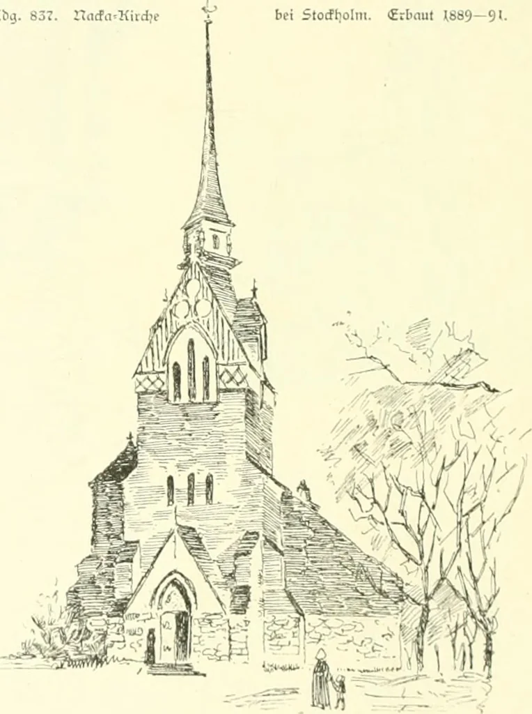 An illustration from Der Kirchenbau des Protestantismus von der Reformation bis zur Gegenwart, hrsg. von der Vereinigung Berliner Architekten, 1893, leaf 462