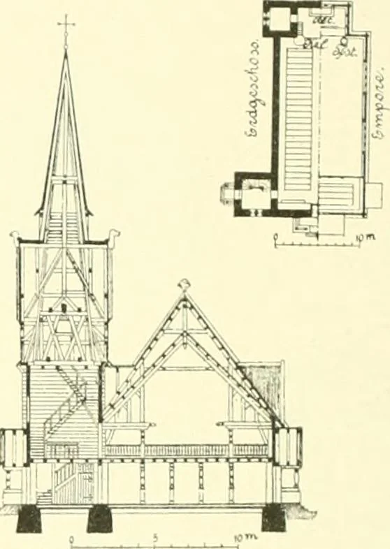 An illustration from Der Kirchenbau des Protestantismus von der Reformation bis zur Gegenwart, hrsg. von der Vereinigung Berliner Architekten, 1893, leaf 464