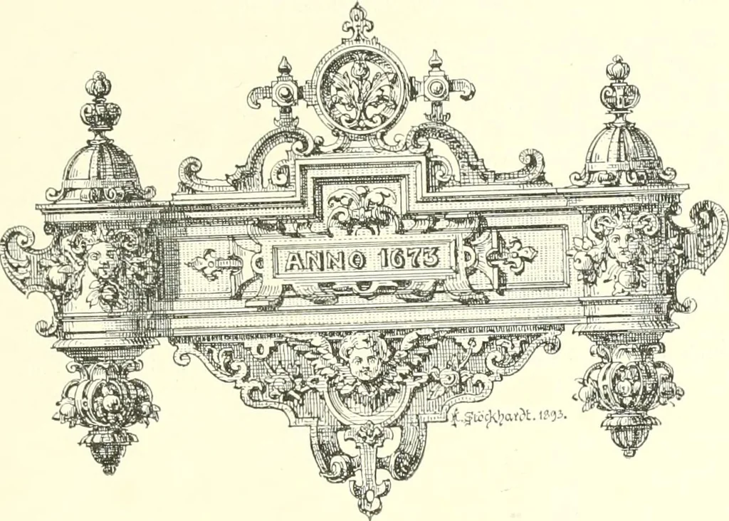 An illustration from Der Kirchenbau des Protestantismus von der Reformation bis zur Gegenwart, hrsg. von der Vereinigung Berliner Architekten, 1893, leaf 469