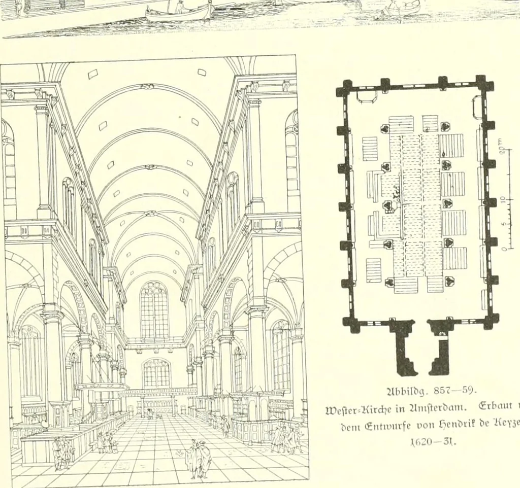 An illustration from Der Kirchenbau des Protestantismus von der Reformation bis zur Gegenwart, hrsg. von der Vereinigung Berliner Architekten, 1893, leaf 473