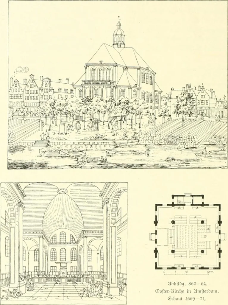 An illustration from Der Kirchenbau des Protestantismus von der Reformation bis zur Gegenwart, hrsg. von der Vereinigung Berliner Architekten, 1893, leaf 476