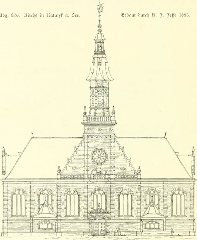An illustration from Der Kirchenbau des Protestantismus von der Reformation bis zur Gegenwart, hrsg. von der Vereinigung Berliner Architekten, 1893, leaf 482