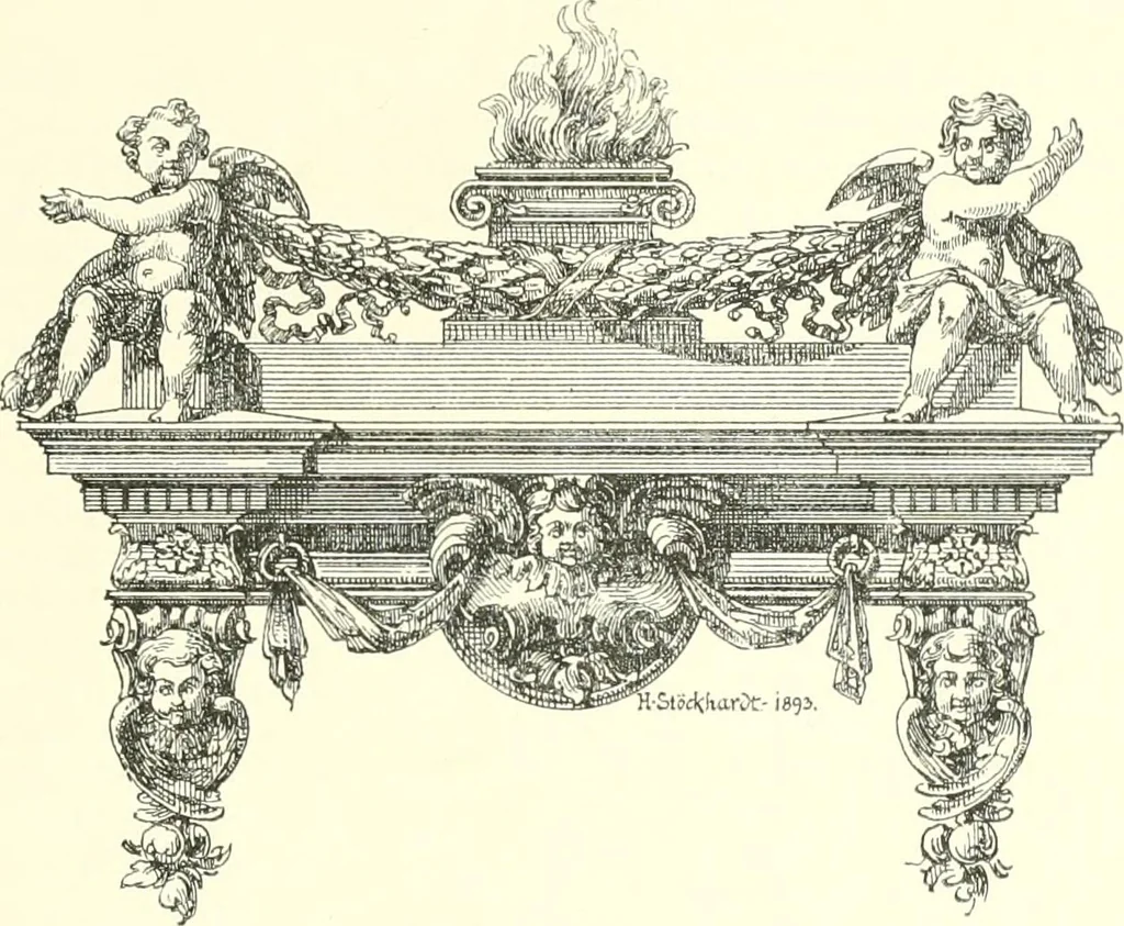 An illustration from Der Kirchenbau des Protestantismus von der Reformation bis zur Gegenwart, hrsg. von der Vereinigung Berliner Architekten, 1893, leaf 485