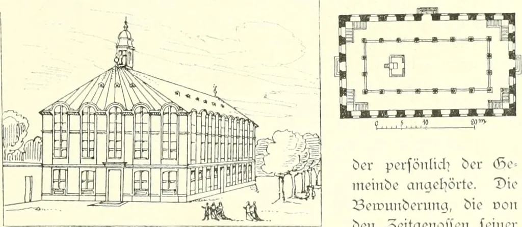 An illustration from Der Kirchenbau des Protestantismus von der Reformation bis zur Gegenwart, hrsg. von der Vereinigung Berliner Architekten, 1893, leaf 489