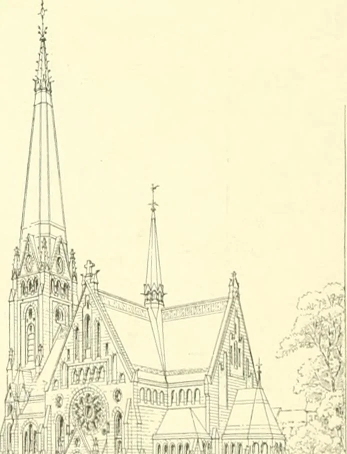 An illustration from Der Kirchenbau des Protestantismus von der Reformation bis zur Gegenwart, hrsg. von der Vereinigung Berliner Architekten, 1893, leaf 500