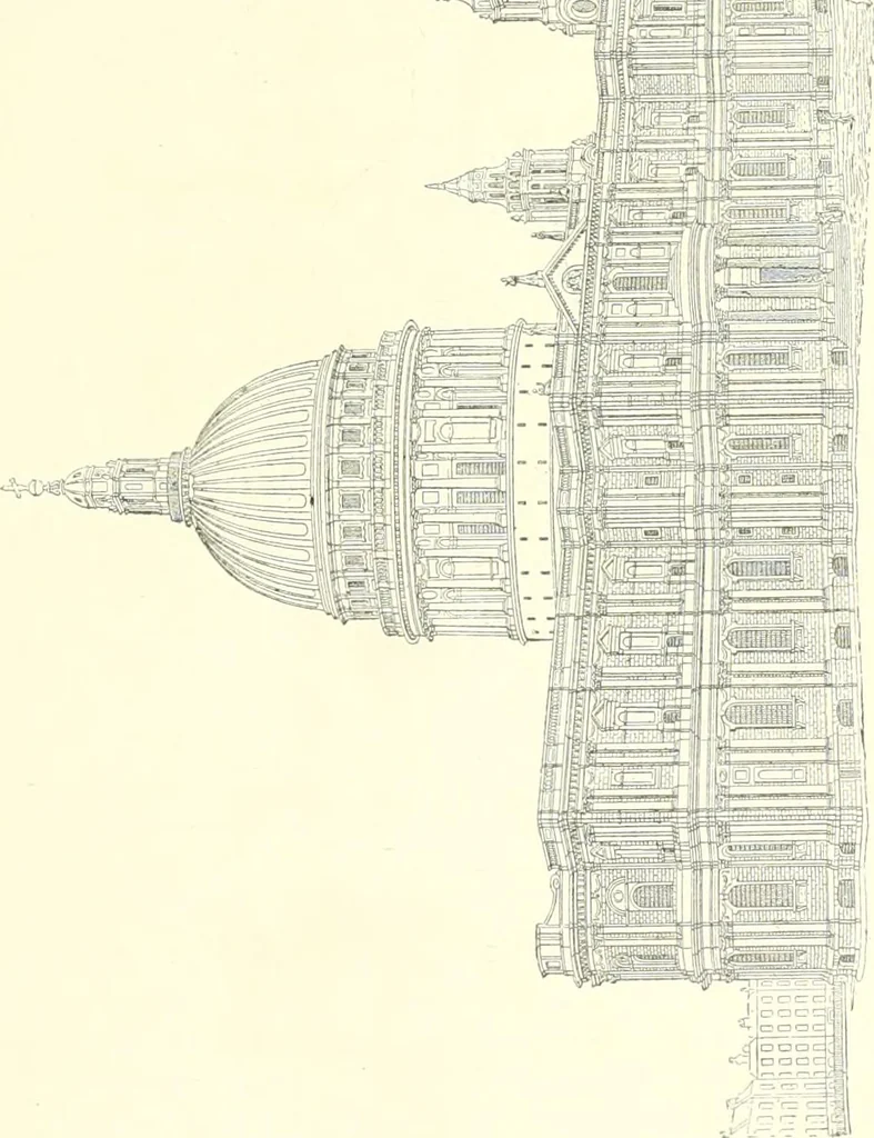 An illustration from Der Kirchenbau des Protestantismus von der Reformation bis zur Gegenwart, hrsg. von der Vereinigung Berliner Architekten, 1893, leaf 509