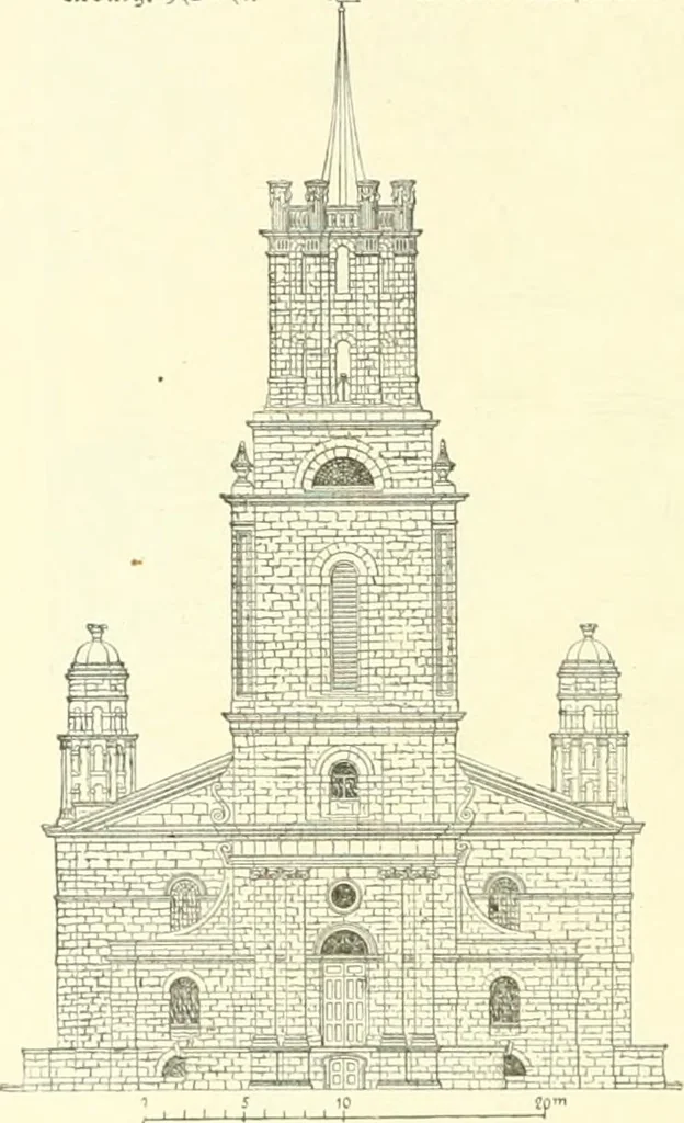 An illustration from Der Kirchenbau des Protestantismus von der Reformation bis zur Gegenwart, hrsg. von der Vereinigung Berliner Architekten, 1893, leaf 514