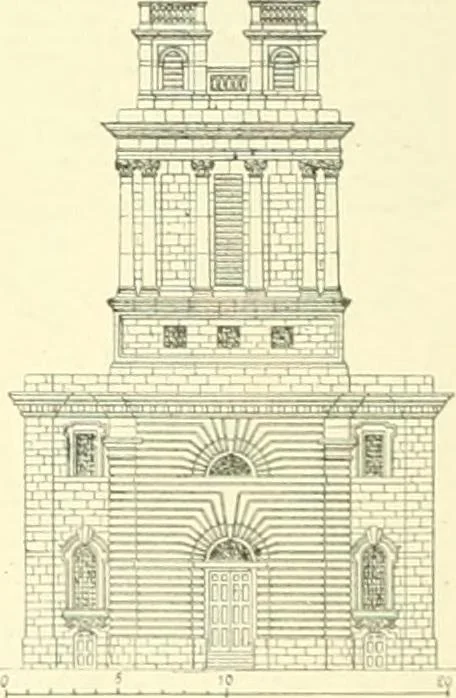 An illustration from Der Kirchenbau des Protestantismus von der Reformation bis zur Gegenwart, hrsg. von der Vereinigung Berliner Architekten, 1893, leaf 514