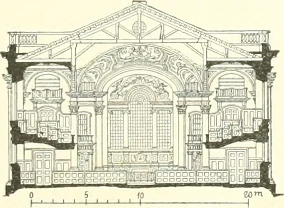 An illustration from Der Kirchenbau des Protestantismus von der Reformation bis zur Gegenwart, hrsg. von der Vereinigung Berliner Architekten, 1893, leaf 515