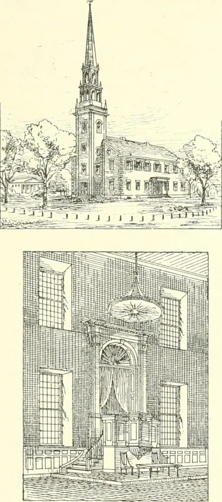 An illustration from Der Kirchenbau des Protestantismus von der Reformation bis zur Gegenwart, hrsg. von der Vereinigung Berliner Architekten, 1893, leaf 517