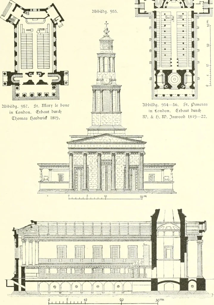 An illustration from Der Kirchenbau des Protestantismus von der Reformation bis zur Gegenwart, hrsg. von der Vereinigung Berliner Architekten, 1893, leaf 519