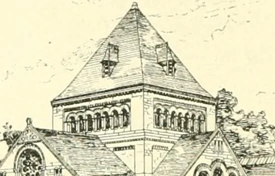 An illustration from Der Kirchenbau des Protestantismus von der Reformation bis zur Gegenwart, hrsg. von der Vereinigung Berliner Architekten, 1893, leaf 530