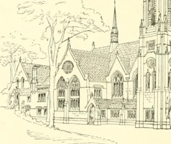 An illustration from Der Kirchenbau des Protestantismus von der Reformation bis zur Gegenwart, hrsg. von der Vereinigung Berliner Architekten, 1893, leaf 534