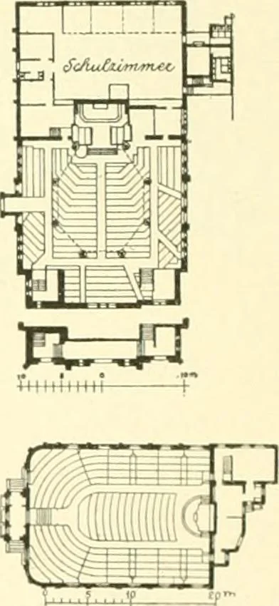 An illustration from Der Kirchenbau des Protestantismus von der Reformation bis zur Gegenwart, hrsg. von der Vereinigung Berliner Architekten, 1893, leaf 538