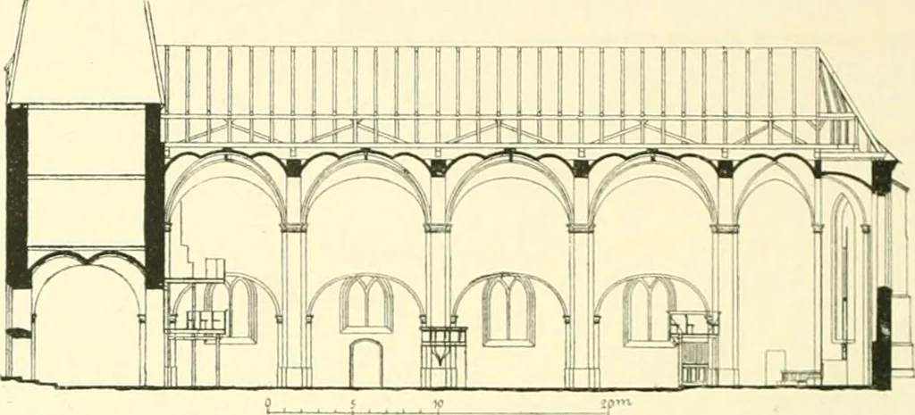 An illustration from Der Kirchenbau des Protestantismus von der Reformation bis zur Gegenwart, hrsg. von der Vereinigung Berliner Architekten, 1893, leaf 54