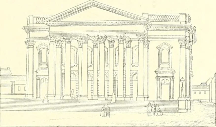 An illustration from Der Kirchenbau des Protestantismus von der Reformation bis zur Gegenwart, hrsg. von der Vereinigung Berliner Architekten, 1893, leaf 543