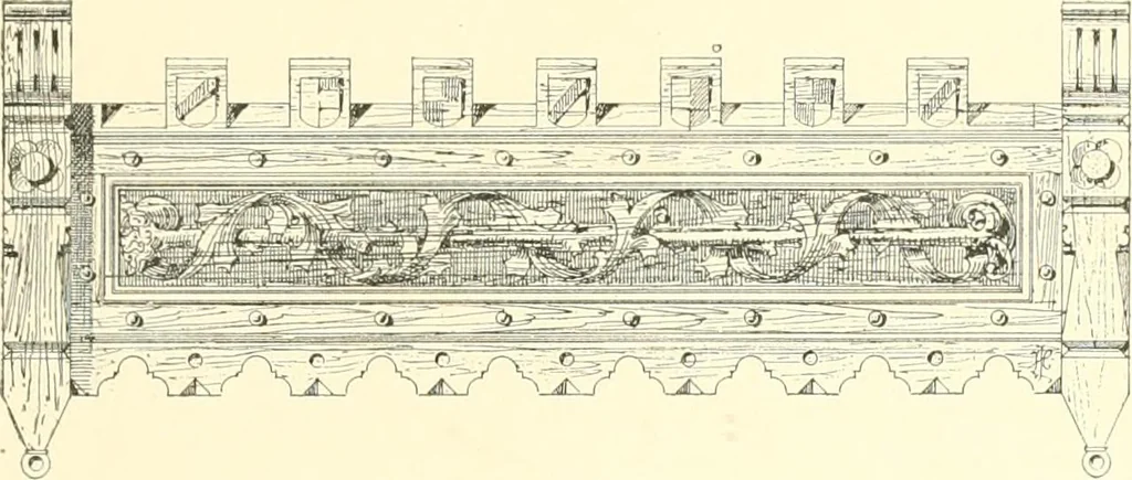 An illustration from Der Kirchenbau des Protestantismus von der Reformation bis zur Gegenwart, hrsg. von der Vereinigung Berliner Architekten, 1893, leaf 567