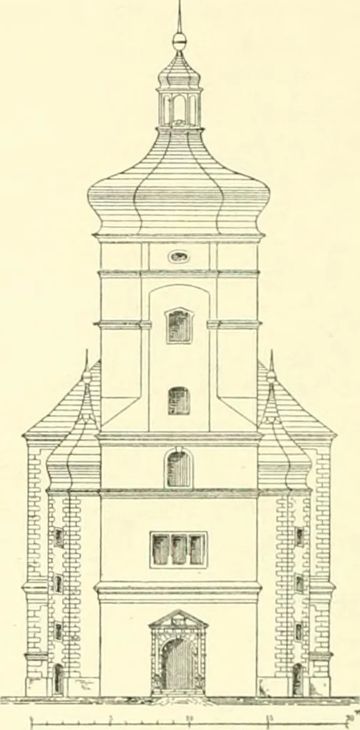 An illustration from Der Kirchenbau des Protestantismus von der Reformation bis zur Gegenwart, hrsg. von der Vereinigung Berliner Architekten, 1893, leaf 64