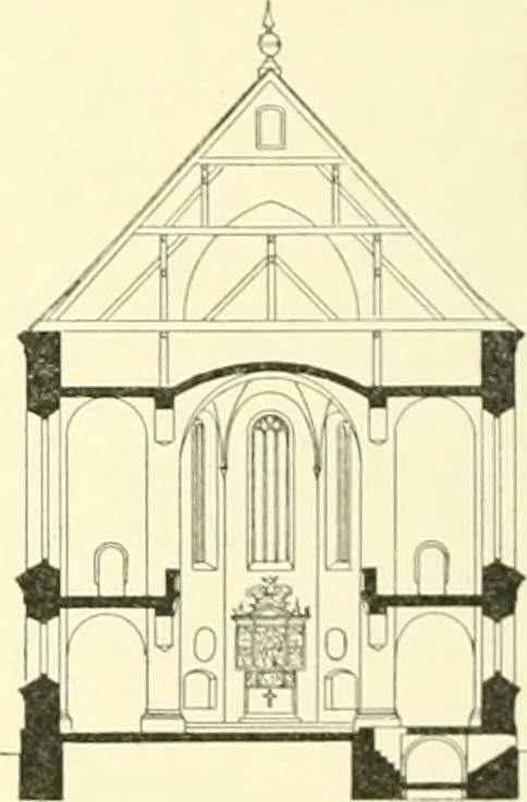 An illustration from Der Kirchenbau des Protestantismus von der Reformation bis zur Gegenwart, hrsg. von der Vereinigung Berliner Architekten, 1893, leaf 64