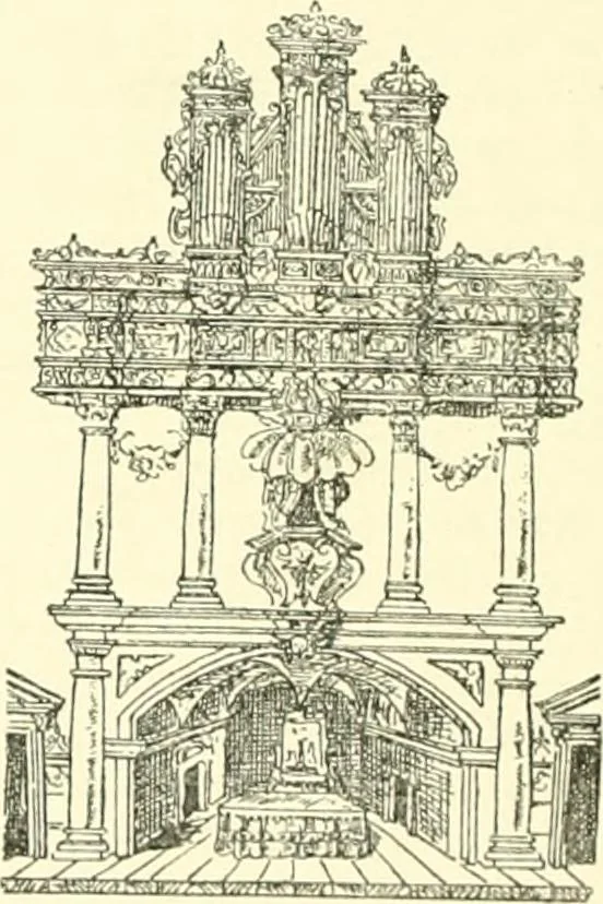 An illustration from Der Kirchenbau des Protestantismus von der Reformation bis zur Gegenwart, hrsg. von der Vereinigung Berliner Architekten, 1893, leaf 68