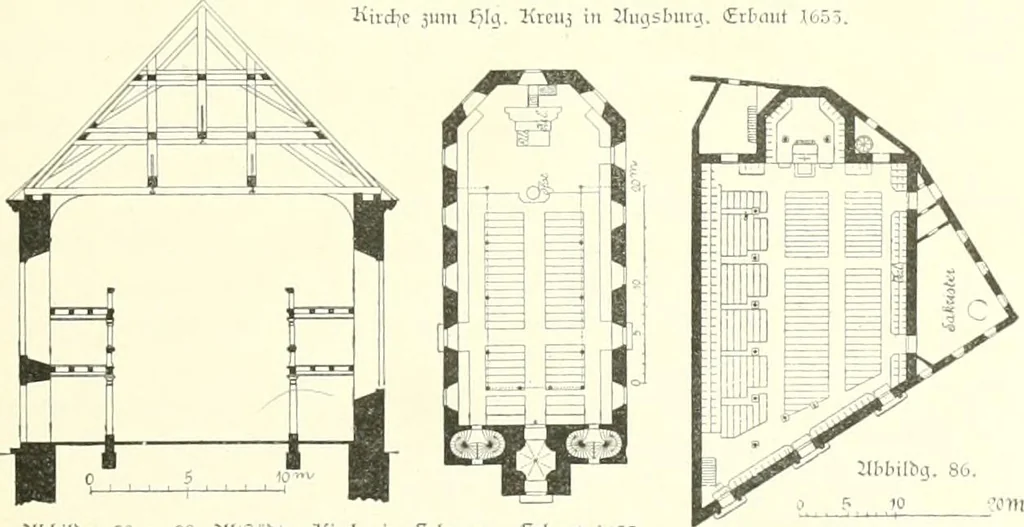 An illustration from Der Kirchenbau des Protestantismus von der Reformation bis zur Gegenwart, hrsg. von der Vereinigung Berliner Architekten, 1893, leaf 73
