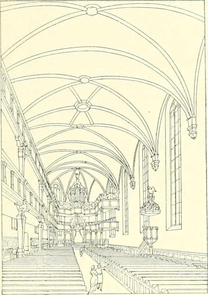 An illustration from Der Kirchenbau des Protestantismus von der Reformation bis zur Gegenwart, hrsg. von der Vereinigung Berliner Architekten, 1893, leaf 77