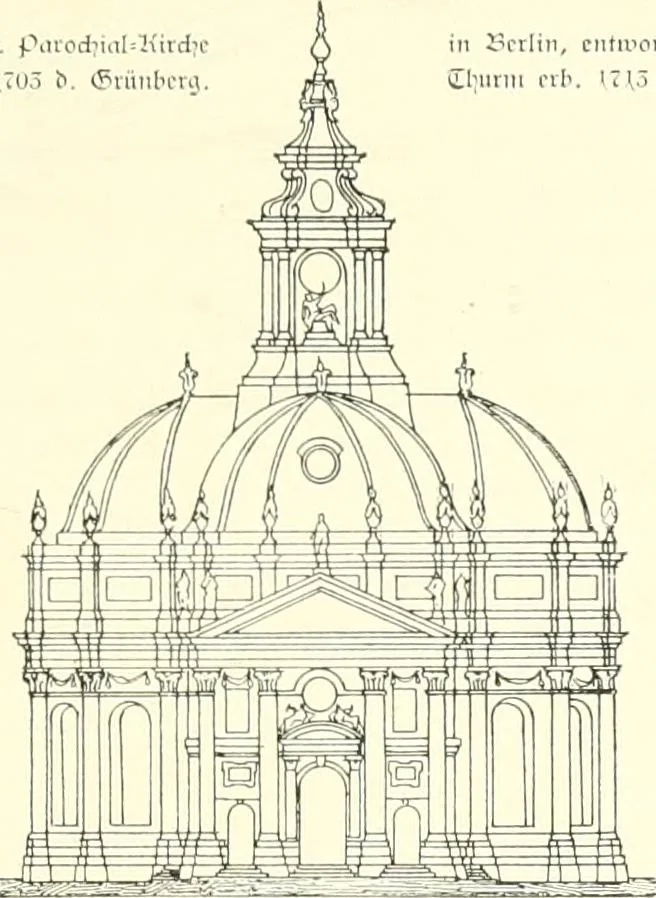 An illustration from Der Kirchenbau des Protestantismus von der Reformation bis zur Gegenwart, hrsg. von der Vereinigung Berliner Architekten, 1893, leaf 85
