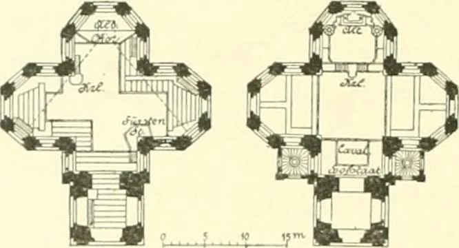 An illustration from Der Kirchenbau des Protestantismus von der Reformation bis zur Gegenwart, hrsg. von der Vereinigung Berliner Architekten, 1893, leaf 90
