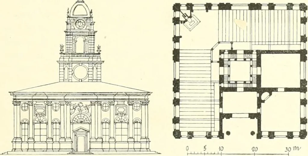 An illustration from Der Kirchenbau des Protestantismus von der Reformation bis zur Gegenwart, hrsg. von der Vereinigung Berliner Architekten, 1893, leaf 95