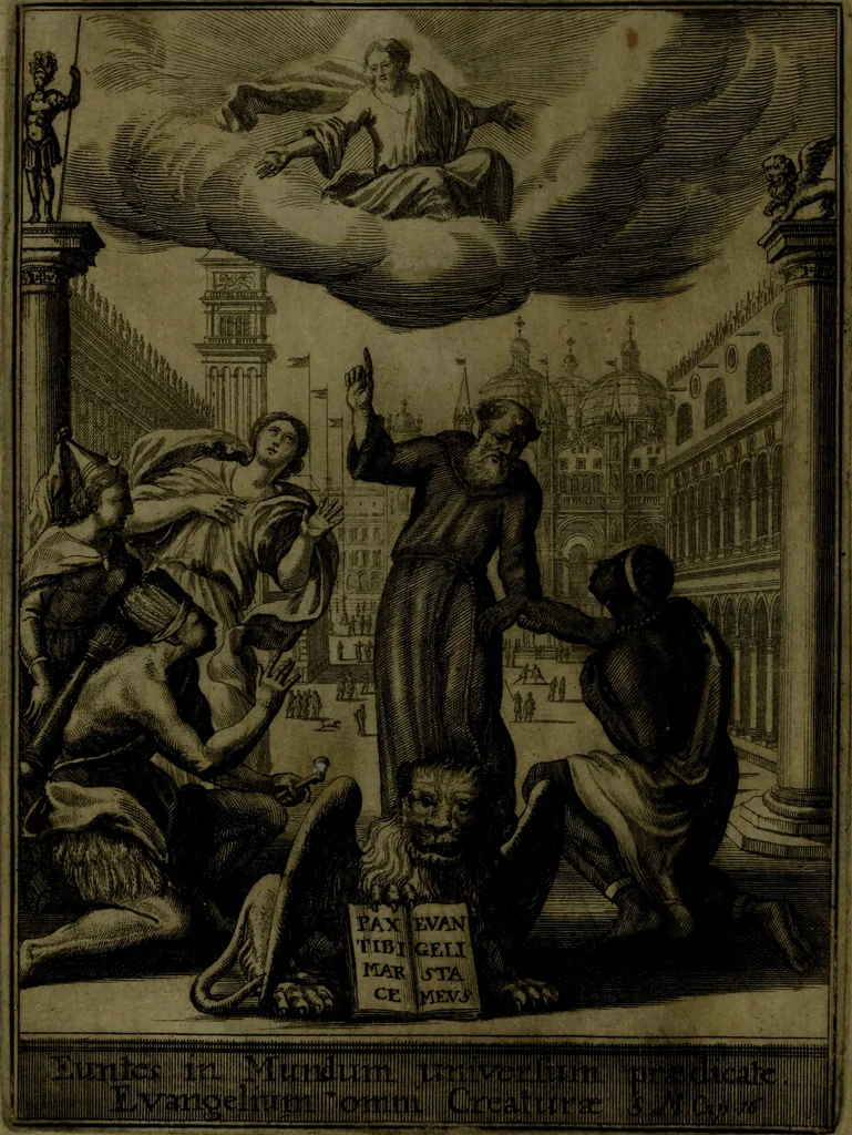 An illustration from Der nach Venedig überbrachte Mohr; oder, Curiose und wahrhaffte Erzehlung und Beschreibung aller Curiositäten und Denckwürdigkeiten, 1692, leaf 5