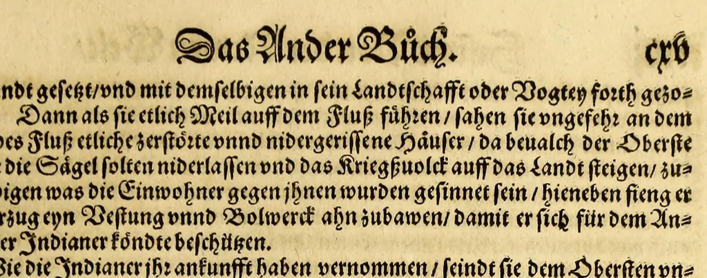An illustration from Der Newenn Weldt vnd indianischen Königreichs, newe vnnd wahrhaffte History, : von allen Geschichten, Handlungen, Thaten, strengem vnnd ernstlichem Regiment der Spanier gegen den Indianern, vngläublichem grossem gut ..., 1579, leaf 127